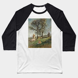A Young Family Under Trees On A Hill by Adolphe Monticelli Baseball T-Shirt